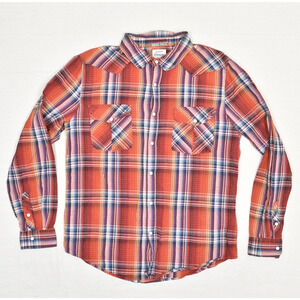 44MM Men's Cotton Blend Multicolor Size XL Pearl Snap Shirt Long Sleeve Plaid